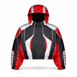 Survêtements de sport pour hommes coupe décontractée, personnalisés, avec fermeture éclair, en polyester coupe-vent et nylon, pour l'entraînement, collection 2026 - Product Image 2