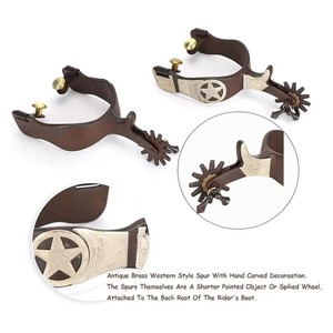 En gros, éperons de cheval western personnalisés avec boutons et crochets en cuivre, pour l'équitation, le sport équestre et la course de chevaux - Product Image 6