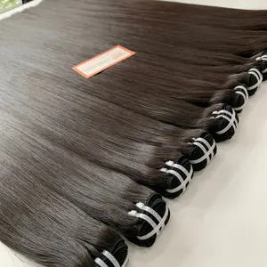 Trendprodukte 100 % vietnamesisches menschliches Haar knochengerade natürliche schwarze Haarverlängerungen Werkspreis Versand weltweit