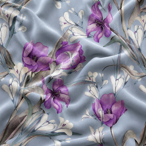 Rose Floral Print 100% Polyester Woven <b>Fabric</b> Medium <b>Weight</b> Eco-Friendly & Organic Soft for Apparel & Home Decor - Product Image 3
