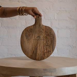 Tabla de cortar redonda de madera maciza |   Tabla de Cortar Resistente para el Hogar y Restaurantes - Product Image 2