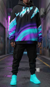 เสื้อฮู้ดดี้โอเวอร์ไซส์สไตล์ลำลองสำหรับทุกเพศ พร้อมดีไซน์พิมพ์ลายแบบซับลิเมชั่นความละเอียดสูง สำหรับแฟชั่นไลฟ์สไตล์ - Product Image 6