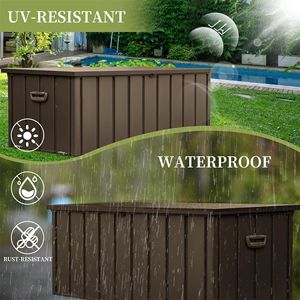 100 Gallon Outdoor <b>Waterproof</b> Deck <b>Box</b> Large Patio <b>Storage</b> Bin for Cushions Throw Pillows Garden Tools Lock Shed <b>Storage</b> Product - Product Image 3