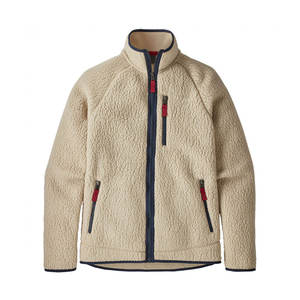 Chaqueta de Forro Polar Sherpa Beige para Hombre, Cuello Alto, Cierre Completo, Manga Larga, Abrigo Cálido para Invierno - Product Image 1
