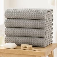 Handuk Pengering Mikrofiber Waffle Polos Cepat Kering Bebas Goresan Serbaguna untuk Mengelap Kaca Mobil dan Wadah Golf