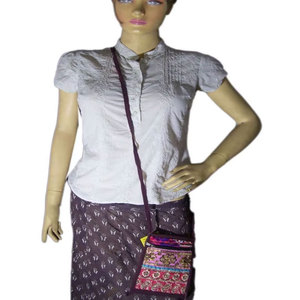 Sac de transport en toile à fermeture éclair pour femme, pochette bandoulière ethnique pour téléphone portable, imprimé traditionnel, pour l'extérieur - Product Image 3