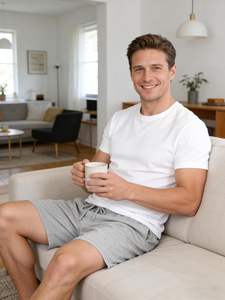 Pantalones Cortos Bermuda para Hombre, Ligeros y Cómodos, de Tela de Algodón, Transpirables, de Secado Rápido, Antiarrugas, Cintura Elástica Suave, Casuales, para la Playa - Product Image 2