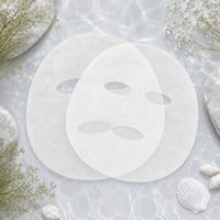 Y174 Feuille de support pour masque facial en fibre végétale, en Tencel modifié à l'eau de soie et gel marin, douce et hydratante, pour soins de la peau