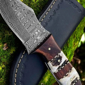มีดสกินเนอร์ดามัสกัสทำมือ มีดสกินเนอร์ดามัสกัสแบบสั่งทำพิเศษ ตีขึ้นรูปด้วยมือ มีดล่าสัตว์เหล็กดามัสกัส - Product Image 6