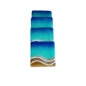 Posavasos Redondos de Resina y Madera Hechos a Mano, Diseño de Playa y Océano, Antideslizantes, 300 mm, Accesorios Modernos para Mesa - Product Image 2