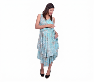 Women's Two Layered Indo <b>Western</b> <b>Dress</b> Bollywood Fashion Outfit for Girls Comfortable & Light Weight Designer Beach Wear - Product Image 1