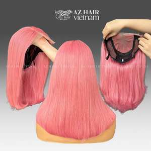 Rose AZ22 Couleur Bob Perruque Os Droite Perruques de Cheveux Humains Vietnamien Cheveux Bruts 12A Grade Pleine Cuticule Aligné Prix de Gros - Product Image 4