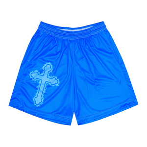 Shorts de basketball décontractés pour hommes, 100% polyester, coupe confortable, streetwear, 6 pouces, avec logo personnalisé, imprimé croisé, en maille unie - Product Image 4