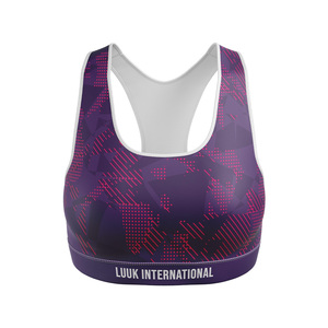 Custom Logo Sublimated Women's Sports Bra Breathable Moisture Wicking Activewear for Gym Yoga and <b>Running</b> - Product Image 4
