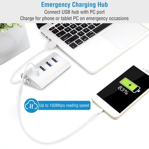 Hub USB 3.0 en aluminium à 4 ports, extension 5 Gbps avec transmission haute vitesse de fichiers, vidéos et données - Product Image 4