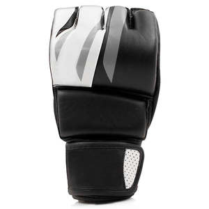 Guantes de MMA de piel sintética con medio dedo, recubiertos de PU, para entrenamiento y combate, con cordones, en oferta. - Product Image 4