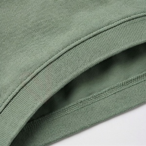 Polo à manches courtes pour homme, vert olive, avec poche, coupe classique, en coton Oxford uni, respirant, tissé - Product Image 6