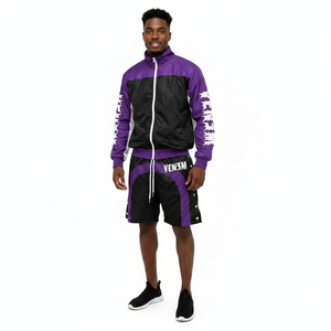 Conjunto Casual de Verano para Hombre al por Mayor, Personalizado, de Dos Piezas, Chaqueta Cortavientos y Pantalones Cortos, 100% Poliéster, Bordado, con Cierre - Product Image 6