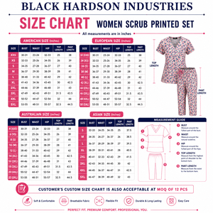 Conjunto de Uniforme Médico para Mujer, Estampado, 160 GSM, Algodón Premium con Poliéster y Spandex, Suave y Transpirable, Color Marfil, Azul y Rosa, Paneles en Contraste, Logotipo Personalizado - Product Image 3