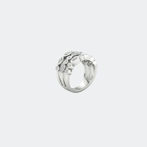 1.45CTW Round Pear Marquise Cut Bezel Set Multi-Band Cluster <b>Statement</b> <b>Ring</b> - Product Image 5
