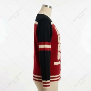Custom Delta Sorority Winter Varsity sweater <b>Cardigan</b> DST Acrylic Knitted Women's Casual Greek Design Embroidery Logo Front - Product Image 3