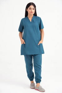 EVERGLOW Conjunto de Uniforme Médico Unisex Rosa de Algodón y Poliéster, Blusas y Camisas de Hospital con Función de Detección de Agujas, Sin Costuras - Product Image 3