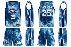 Ensemble de maillots de basket-ball pour femmes White Stitch, nom d'équipe personnalisé, impression par transfert thermique, col rond, sans manches, évacuation de l'humidité - Product Image 2