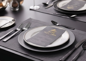 Service de couverts noirs gravés d'inspiration antique en acier inoxydable de luxe pour table à manger moderne, maison, restaurant et événements spéciaux - Product Image 3