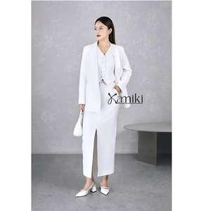 Falda Midi Elegante de Cintura Alta con Abertura Frontal al por Mayor de Vietnam KV27, Estilo Vintage Minimalista para Oficina, Faldas Maxi para Mujer - Product Image 2