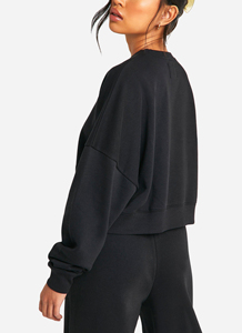 Sudadera extragrande de alta calidad 100% algodón polar 400GSM para mujer, con logo bordado personalizado, estilo streetwear, sudadera gruesa. - Product Image 2