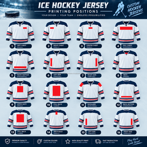 Jersey de Hockey sobre Hielo Personalizado Negro y Rojo, Cuello en V, Manga Larga, Nombre y Número Personalizados, Uniforme de Equipo Unisex, Transpirable y Ecológico - Product Image 5