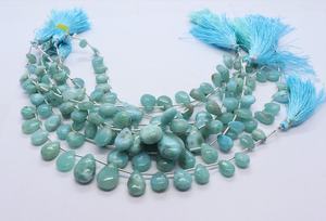 Natural Amazonite Smooth Pear Beads 6x8-11x16MM Amazonite Gemstone Beads 9 Inch Strand Smooth Amazonite Pear Shape Beads Bulk - Product Image 5
