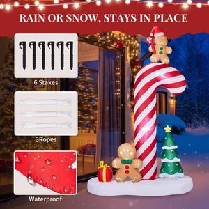 Decoración Navideña Inflable Iluminada de 8.2 Pies, Divertida Bastón de Caramelo Gigante, Decoraciones Inflables para Jardín, Decoraciones Inflables para Exteriores - Product Image 6