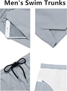 Short de bain décontracté pour homme, séchage rapide, respirant, antibactérien, imperméable, protection UV, léger, taille mi-haute élastique, imprimé floral - Product Image 5