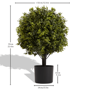 Offerta Speciale: Albero Topiario Sferico da Interno/Esterno con Protezione UV, 55cm, Decorazione Verde in Vaso con 2 Pezzi/Set, Piante Artificiali Popolari - Product Image 2