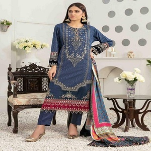 ZORA 3 pièces en mousseline de soie de viscose robes de mariée indiennes et pakistanaises brodées Salwar Kameez tenue de soirée pour les femmes - Product Image 2