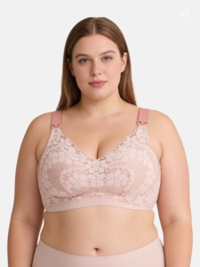 Soutien-gorge d'allaitement sans fil grande taille Bmama, couvrant entièrement la poitrine, en dentelle de latex, avec bouton frontal, soutien-gorge de maternité, vente en gros - Product Image 2