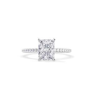 Emerald Cut Diamond Engagement <b>Ring</b> 14K Gold Prong Setting floral Women's Fine Jewelry - Product Image 3