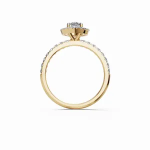 Nouvelle collection - Bague solitaire en diamant de forme marquise cultivé en laboratoire en or jaune 18 carats - Certifié IGI - Pureté VVS - Luxe pour femmes - Product Image 3