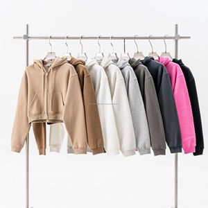 Alta calidad personalizado en blanco personalizado DTG Raglan Sudadera con capucha de gran tamaño Boxy Fit Crop Heavy Weight Zip up hombres sudaderas con capucha sudaderas - Product Image 2