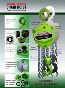Palans à chaîne manuels en acier allié, capacité de levage de 1 tonne, hauteur de levage de 3 mètres, palan à chaîne portable, <span class=keywords><strong>poulie</strong></span> de levage manuelle - Product Image 2