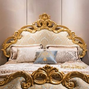 Hot Sale The plaza Luxury Classic Cream Gold Carving Bedroom Set Upholstered Bed Elegant Royal Furniture for Hotel Villa Premium - Product Image 4