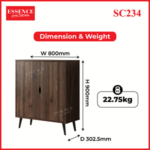 Meuble à chaussures moderne à 4 niveaux en bois SC234 Columbia Walnut, organiseur de rangement pour entrée, pour la maison - Product Image 4