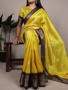 Indian Traditional Ethnic Saree in Zari Weaving Work for <b>Wedding</b> Occasion and Festive Function for Women Fancy Trendy Outfit - Product Image 1