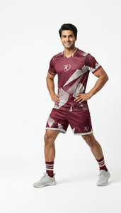 Conjunto de Camiseta y Pantalones Cortos de Voleibol Tribal Sublimados en Oro Rosa, Personalizados al por Mayor, Uniforme de Equipo Transpirable OEM, Ropa Deportiva Sublimada - Product Image 5