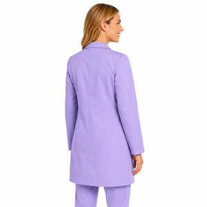 Bata de laboratorio médica personalizada para mujer, de algodón y poliéster, manga larga, uniforme de doctora/enfermera, solapa con muescas, bolsillo con botón, ropa de trabajo, aguja - Product Image 6