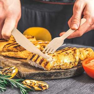 Nuevos y Elegantes Utensilios Desechables de Madera de Abedul de 155 mm, Ecológicos y Biodegradables, Diseño Zen Asiático, para Servicio de Alimentos, Regreso a Clases - Product Image 1