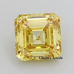 Diamante suelto de laboratorio con corte Asscher, color amarillo intenso de 3.5 quilates, certificado IGI, claridad VS, para joyería. - Product Image 1