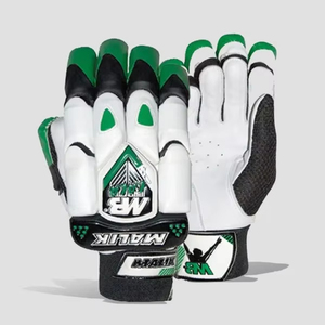 Guantes de bateo de críquet MB Malik de cuero personalizados con el último diseño único, totalmente cómodos, ambidiestros y transpirables. - Product Image 1