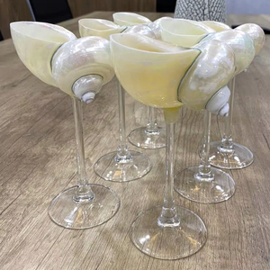 Rustic Coastal Seashell Glasses Handmade <b>Drinkware</b> for Home Decoration - Product Image 1